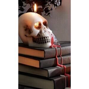 Spooky Red Bleeding Skull Candle Halloween Party Decoration